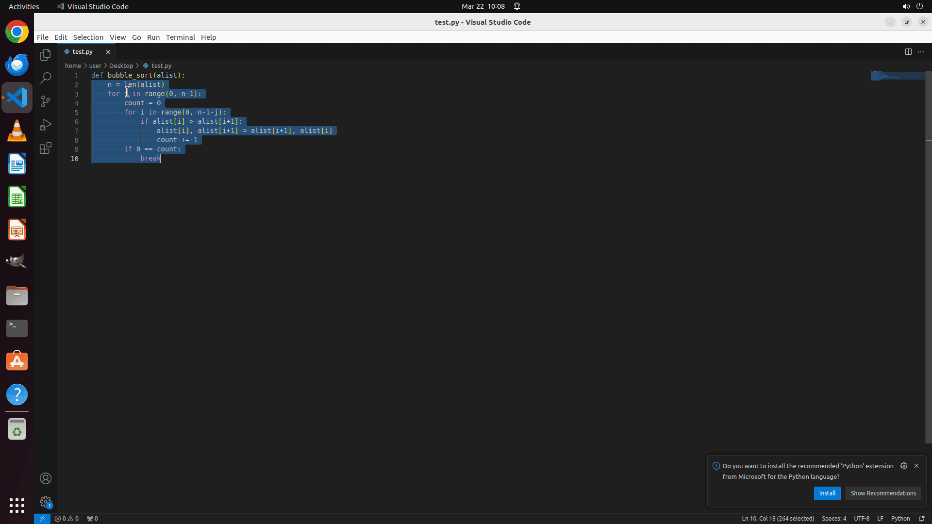 Coasty agent writing Python in VS Code